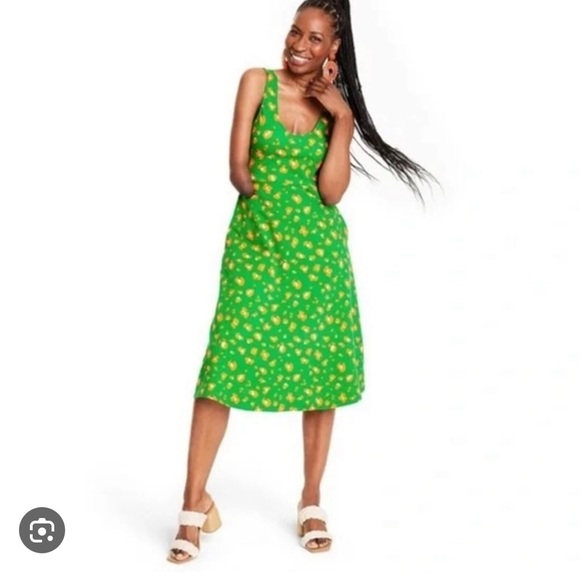 Tabitha Brown for Target Green Leopard cotton dress - Picture 8 of 9